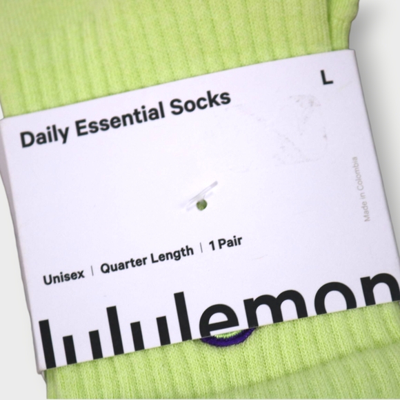 LULULEMON  Daily Essential Socks Unisex Quarter Length Size L CPNG NEW - Picture 5 of 5